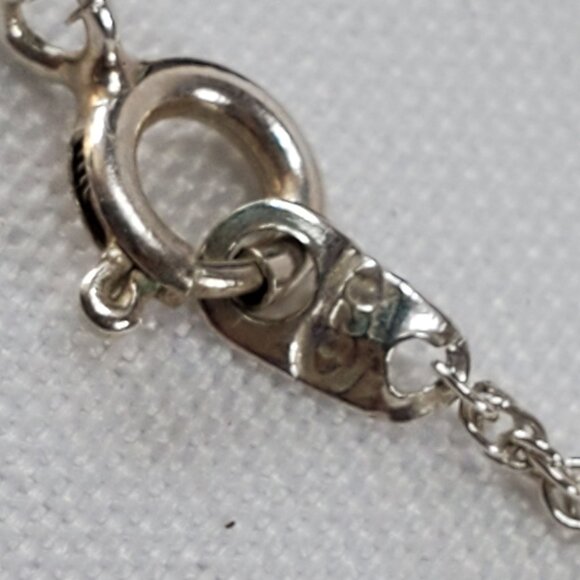 JC Sterling Silver 925 Blue Lapis Lazuli & Opal Pendant Necklace 18" Chain - Picture 11 of 16